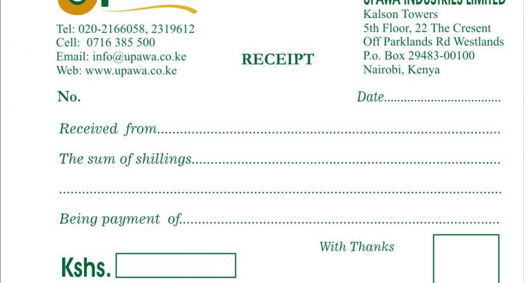 Customised Receipt books Printing