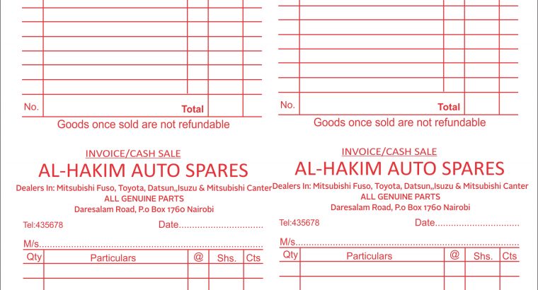 RECEIPT| INVOICE| DELIVERY| CASH BOOK PRINTING