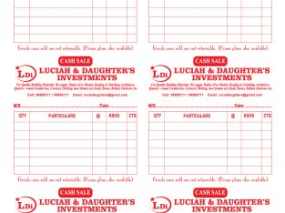 CASH SALE BOOKS, RECEIPT BOOKS & INVOICES BOOKS