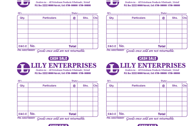 CASH SALE BOOKS, RECEIPT BOOKS & INVOICES BOOKS