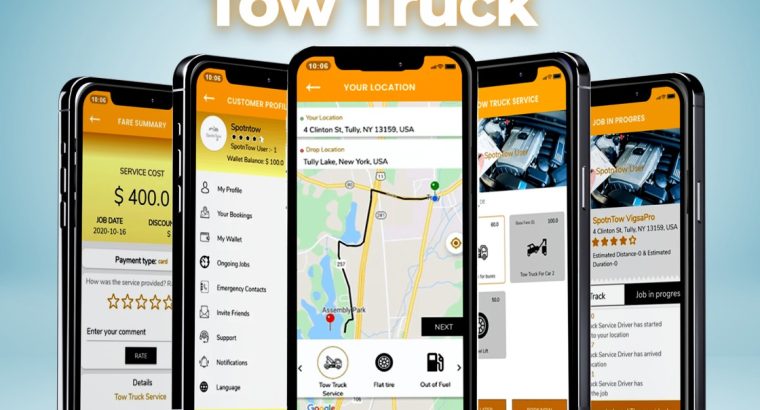 Uber for Tow Trucks App Development by SpotnRides
