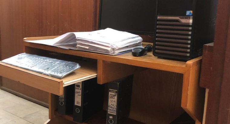 desktop computer with computer table