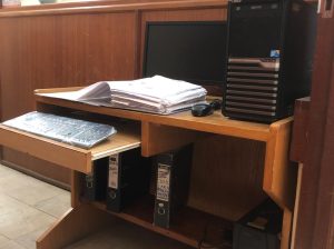 desktop computer with computer table