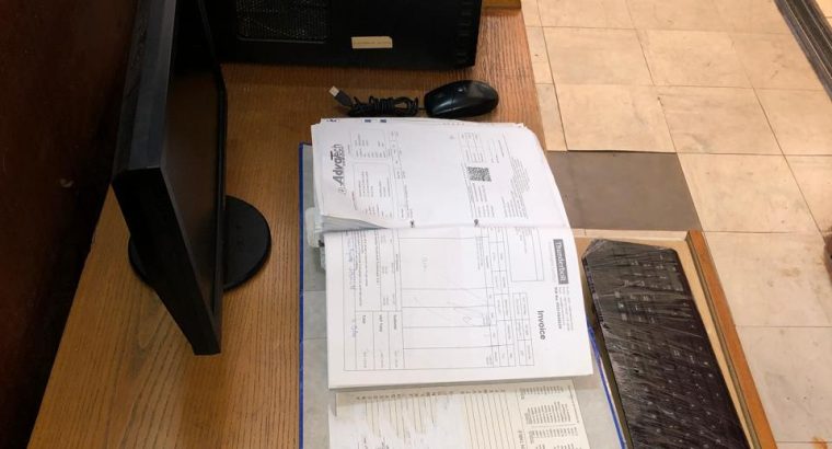 desktop computer with computer table